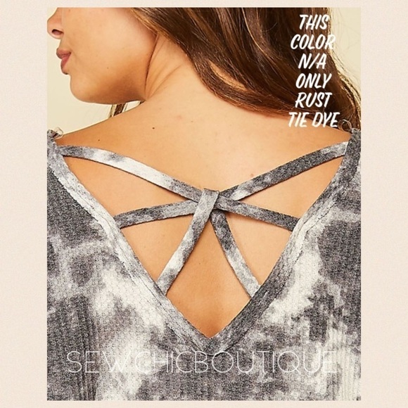 Spaghetti Back Detailed Tie Dye Knit Top Rust - Picture 5 of 7